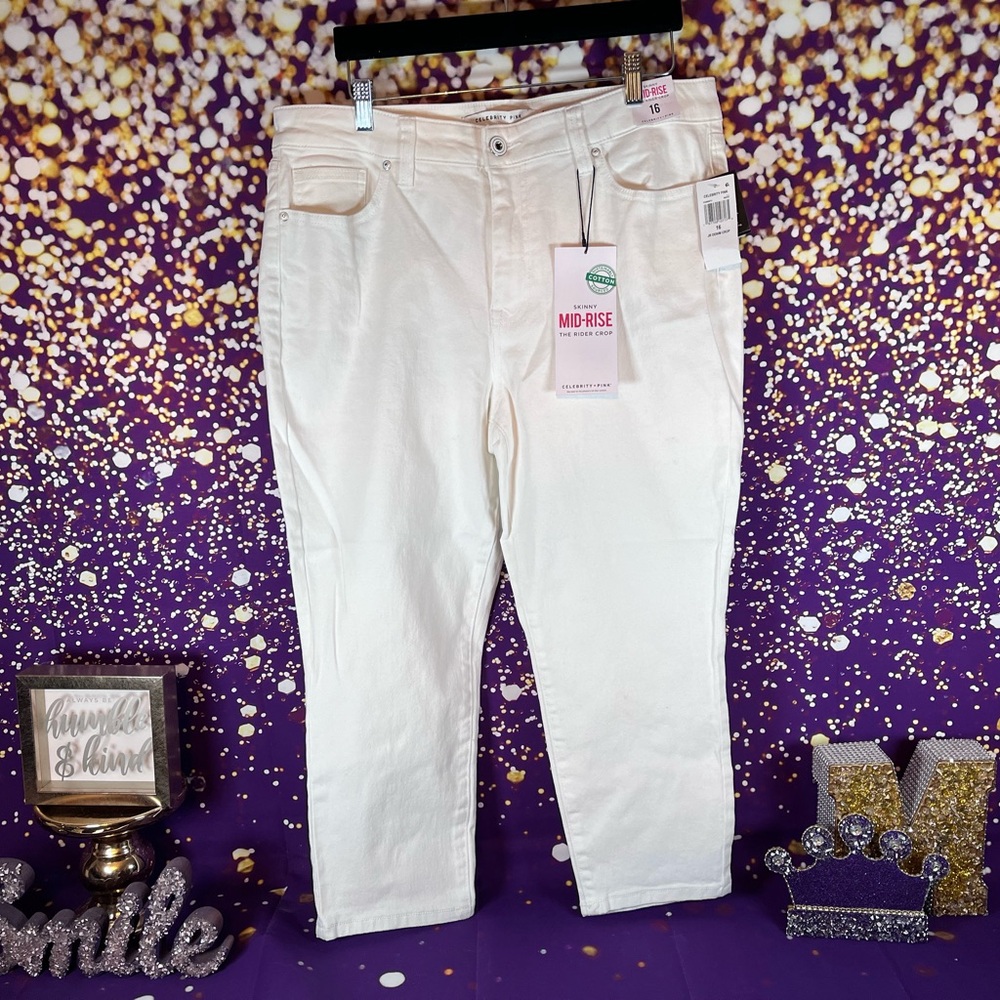 Celebrity Pink Straight Leg White Jeans